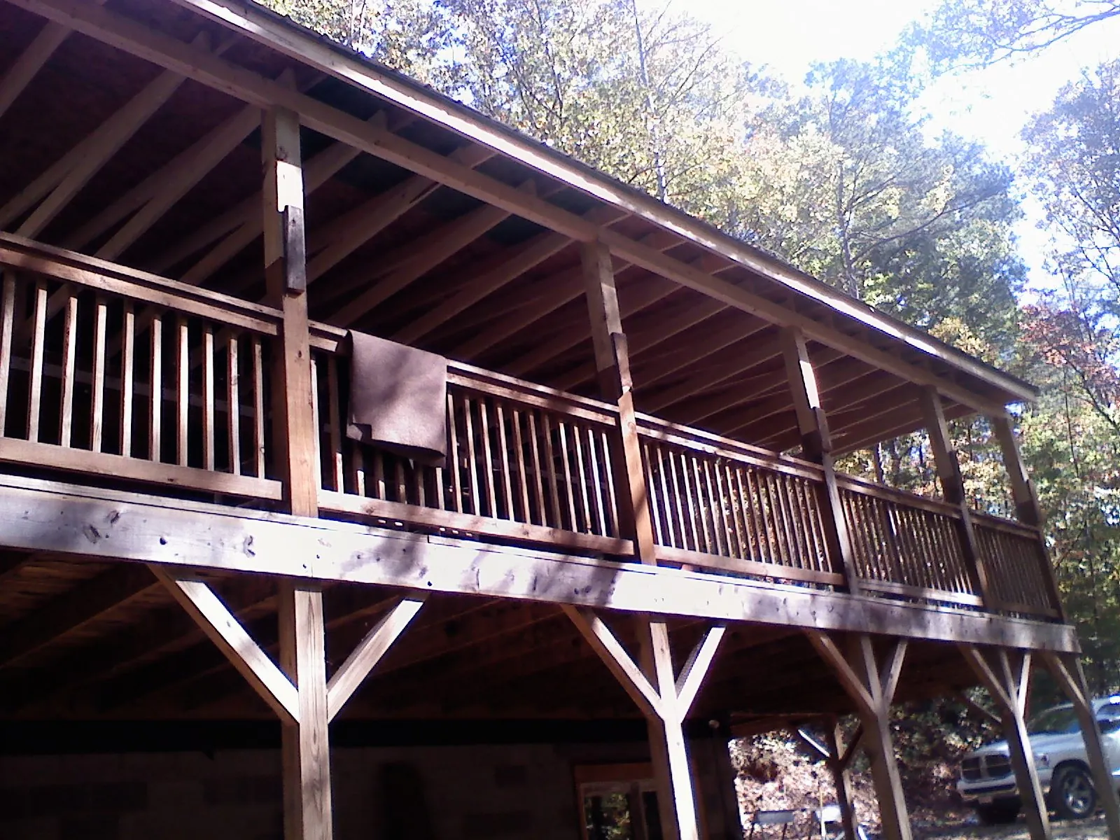Timber framing under a new elevated porch and deck — Roof Leak Repair in Silver Spring by Roofing Brothers